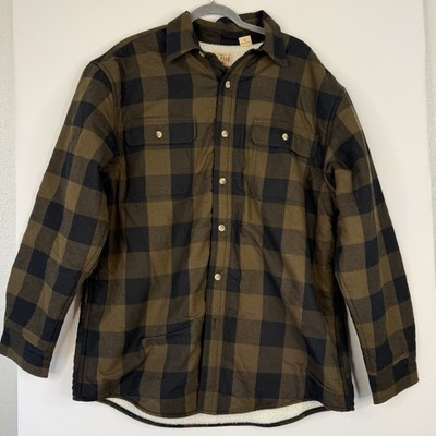 Red Head Brand Co Jacket Mens Large Brown Plaid Sherpa Lined Flannel Outdoor