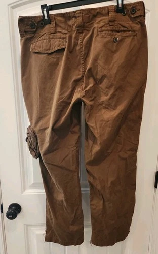 Vtg Polo Ralph Lauren Brown Military Cargo Paratrooper Tactical Pants Mens Read image 9