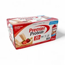 Premier Protein 30g High Protein Shake, Strawberries + Cream 11oz - 15 Count