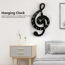 Innovative Musical Note Wall Clock Elegant Home Decoration