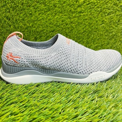 Kuru Stride Womens Size 6 Gray White Peach Athletic Slip On Shoes Sneakers