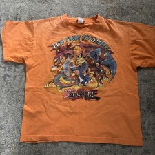 Vintage 90s Yu-Gi-Oh Tee T Shirt YOUTH Size Boys 12/14 it s time to duel orange