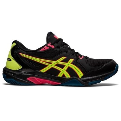 New $120 Asics-Gel Rocket 10 Black Yellow Court Shoes Men Sz 12