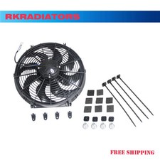 16 Inch Electric Radiator Cooling Thermo Bow Blade Fan With Mounting Kits