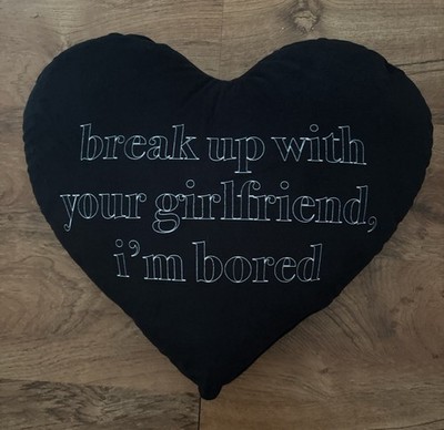 ariana grande  break up with your girlfriend  black pillow