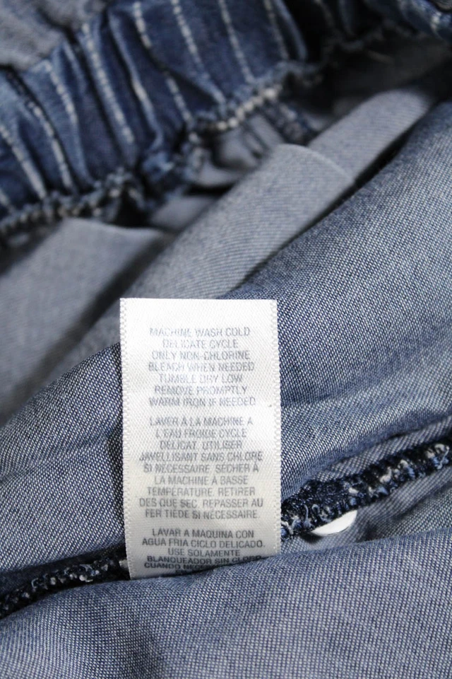 Splendid Womens Striped Sleeveless Collared Button Up Romper Blue Size XS - Image 4 of 4