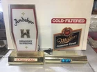 Vintage Bar-Top Illuminated Beer Signs - Andeker Draught Supreme; Miller w/Clock