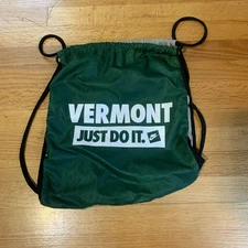 Nike University of Vermont Green and Gray Drawstring Bag
