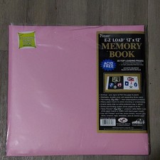 PIONEER 12 Inch by 12 Inch Pastel Leatherette Postbound Album, Light Pink
