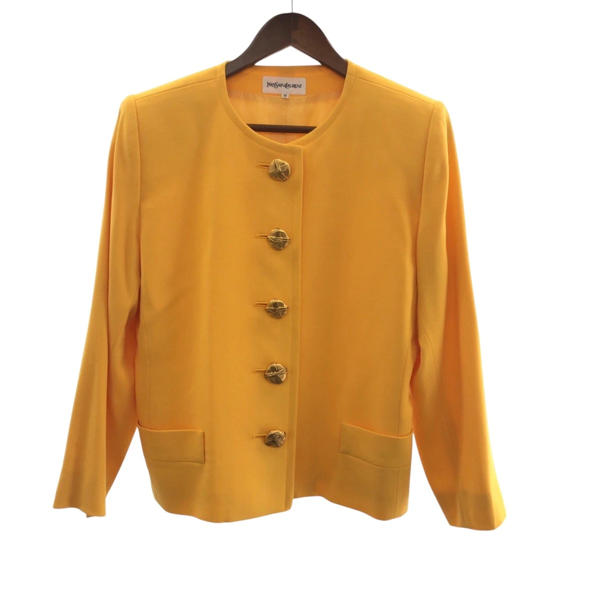 SAINT LAURENT (YSL) Giacca YVES SAINT LAURENT vintage YSL oro giallo ferramenta lana
