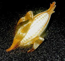 Goldtone Ear of Corn Pin Brooch