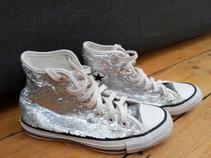silver sequin converse uk