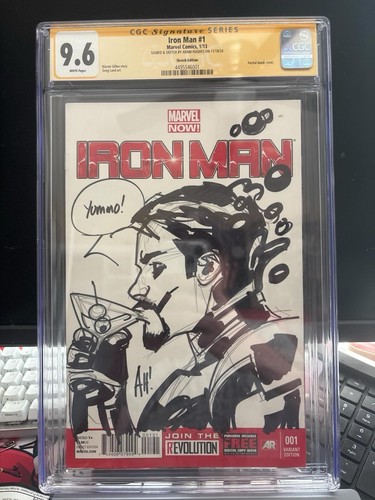 Iron Man #1 CGC 9.6 SS Signed & Sketched by Adam Hughes - Marvel NOW! 1 of 1
