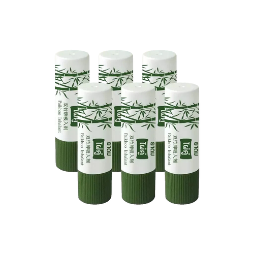 pack 6 tube Phai Koo Thai Herbal Inhaler, Nasal Stick, Aromatherapy