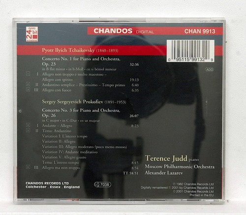 TERENCE JUDD ⸺ TCHAIKOVSKY & PROKOFIEV Piano concertos ⸺ CHANDOS CD NM - Picture 2 of 2
