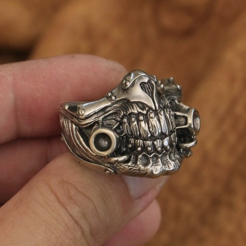 Kupfernickel Mad Max Immortan Joe Totenkopf Ring Punk Schmuck CP149A US-Größe 7-15 BZ - Bild 7 von 29