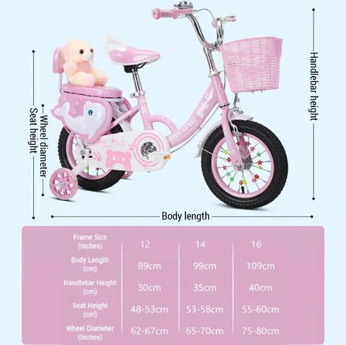 12-16Inch Kids Bike for 2-10 Years Old Children Girls Bicycle Cycling Stabiliser - Picture 3 of 24