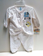 Dundee Infant Disney Baby Mickey Minnie Mouse 2PC Layette Pajama Set Cotton Pink