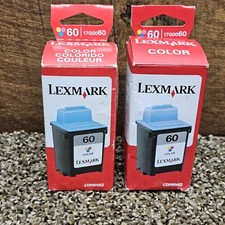 Genuine Lexmark 60 Tri-Color Ink Cartridges 17G0060 LOT OF 2 Sealed Z12 Z22 Z32