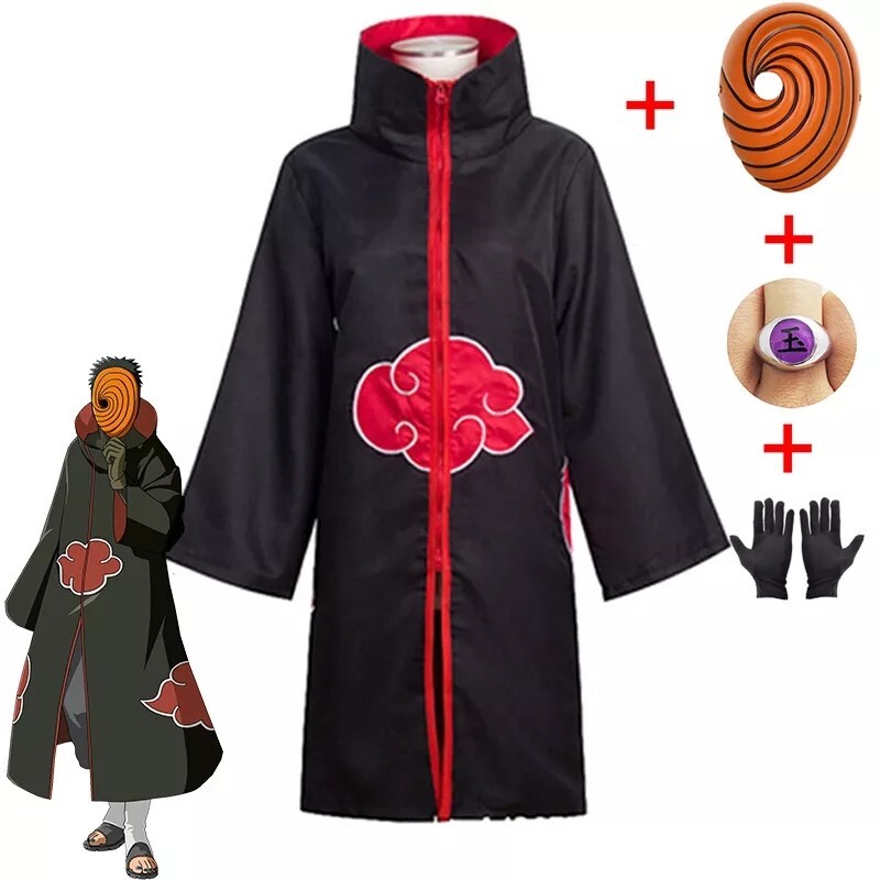 Disfraz Naruto Cosplay Obito Traje Akatsuki De XS A XXL Disponible