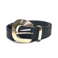 Most Wanted Women's Belt S/M/L Black Leather Gold Buckle Dress Casual NWT Ladies