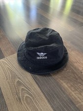 Adidas Black Bucket Hat Embroidered Logo Stains