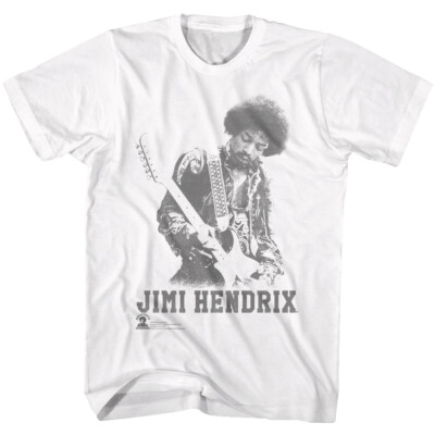 Jimi Hendrix T-Shirt Authentic Ghost Musican Mens in Sizes SM - 5XL White Cotton