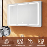 Led Spiegelschrank Mit Beleuchtung Steckdose Badschrank Edelstahl Touch Bad 105