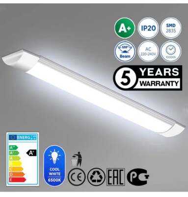 20 x 6 Fuß LED Streifen Latten flache Deckenröhre Leuchte 6500K 60W