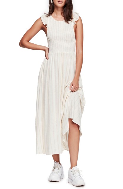 butterflies chambray midi dress