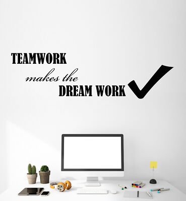 Vinyl Wall Decal Stickers Motivation Quote Words Teamwork Home Office ...