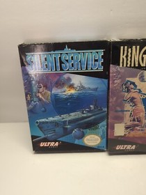 Kings Of The Beach & Silent Service NES Nintendo ULTRA W/BOXES LOOK 2 GAMES! 
