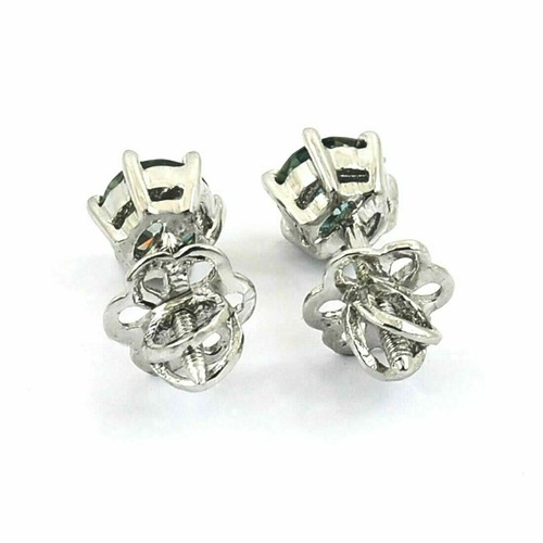 3.40 ct. Treated Round Blue Diamond Earrings with certified Quality- AAA - Picture 2 of 3