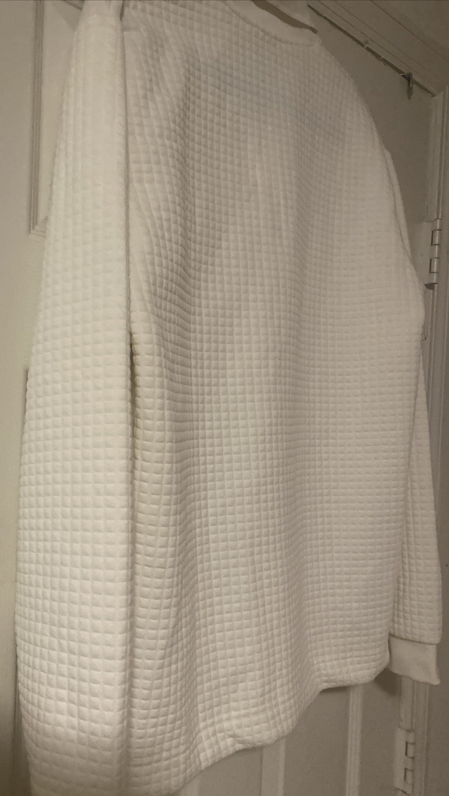 NWT  Zara Woman White Polo Long Sleeves 1/4 Zippered Textured Top Sz Small/ Med thumbnail 7