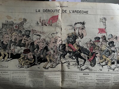 Journal Le Grelot From 1888 No. 903 La Deroute De L'Ardeche By Pepin