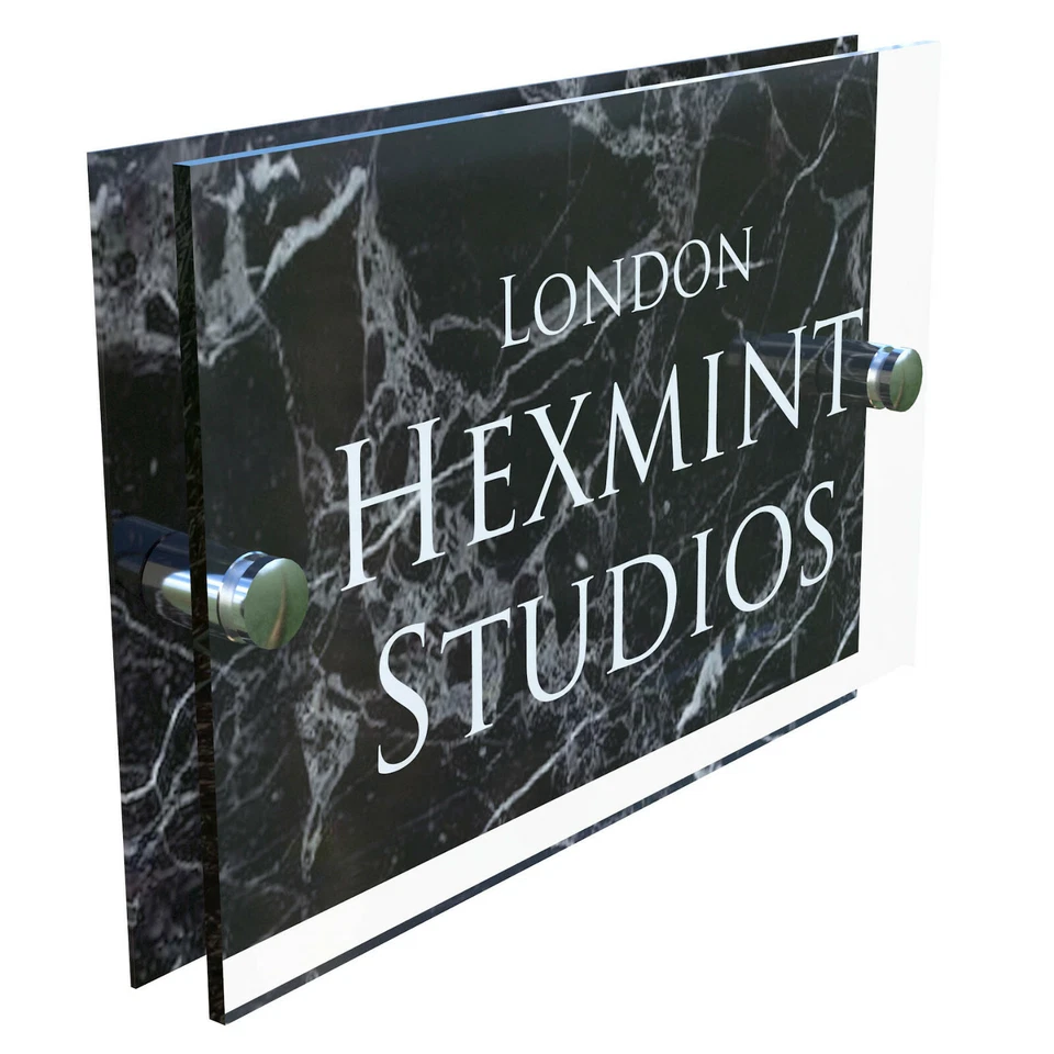 Contemporary Marble HOUSE SIGN / PLAQUE / DOOR / NUMBER / GLASS EFFECT ACRYLIC - Image 2 of 4