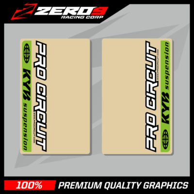 KYB UPPER FORK DECALS MOTOCROSS GRAPHICS MX GRAPHICS PROCIRCUIT CLEAR GREEN