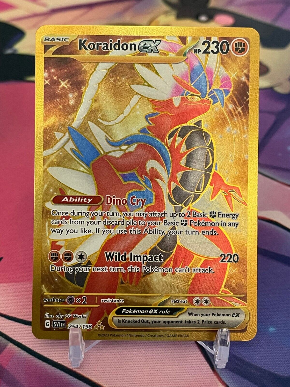 Mavin  Koraidon ex Gold 254/198 Full Art NM Pokémon Scarlet and Violet!!!  Grade 10 ucz