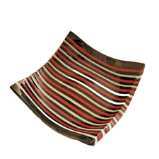 Glass Mid Century Modern art piece.  Very unique. Fused ribbon glass.