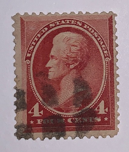 TRAVELSTAMPS: 1888 US Stamps Scott # 215, Used, No Gum, 4 cents, Jackson - Picture 5 of 5