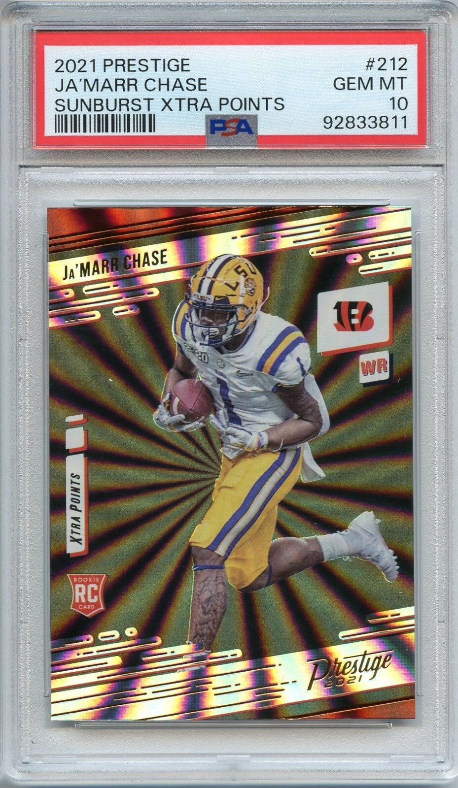 JaMarr Chase Panini Prestige #212 Sunburst Xtra Points