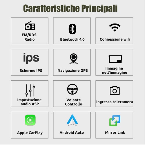 Per VW Touran GOLF 5 6 Caddy Android 14 Autoradio Carplay GPS Nav WiFi Bluetooth - Foto 3 di 15