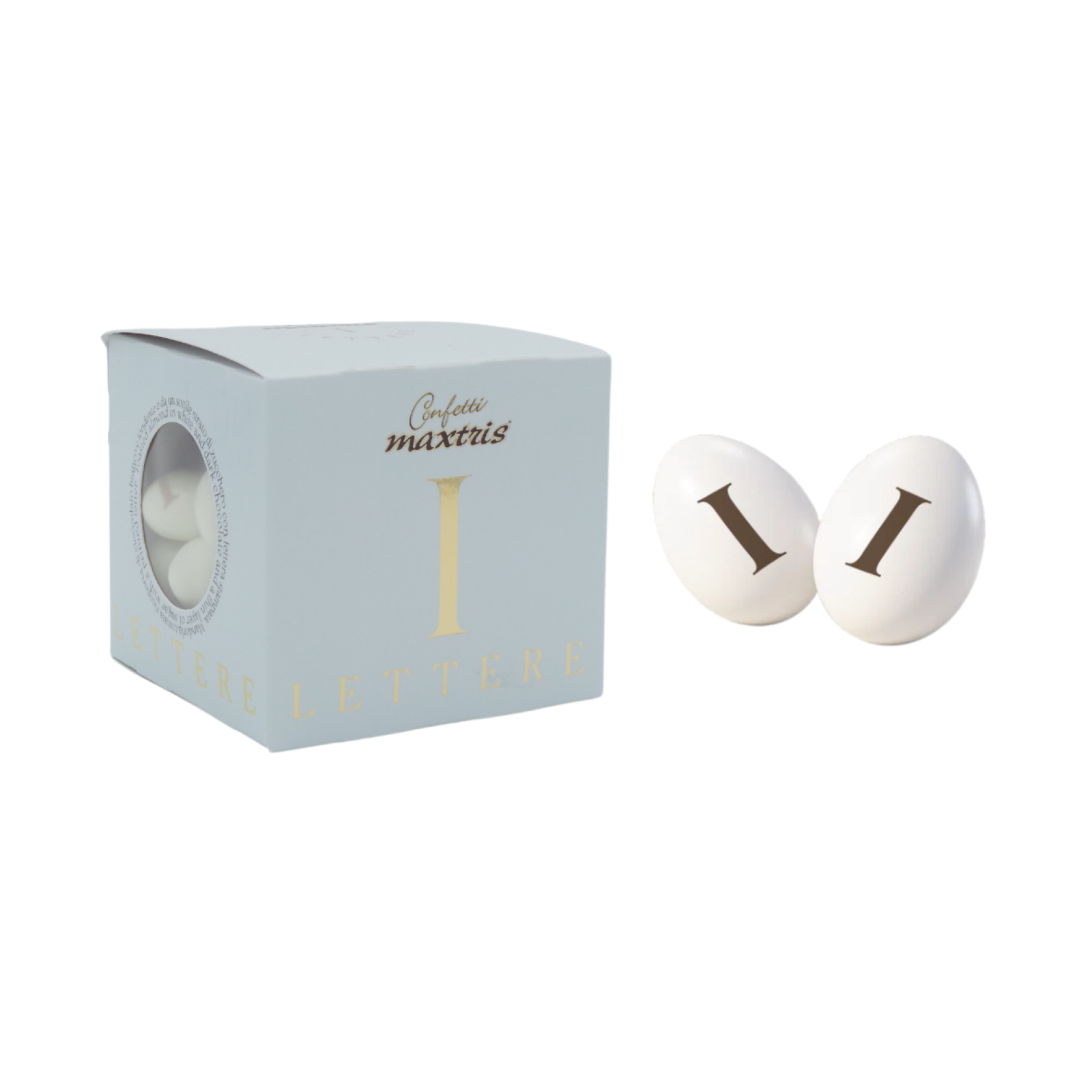 Confetti Maxtris Lettera I Ciocomandorla Colore Bianco 200 g Cioccolato Mandorla