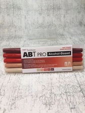 Tombow ABT PRO Alcohol-Based Ink Dual Brush Pen Markers, Red Tones, 5-Pack