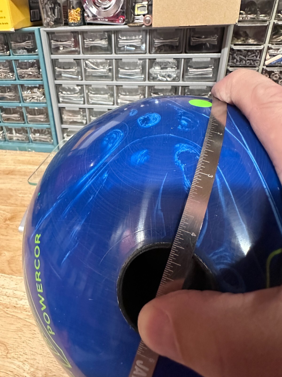 USED Bowling Ball 15lb Columbia300 "MESSENGER BLUE" DRILLED WEIGHT