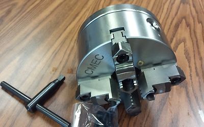 CME 6" 3-Jaw Self-Centering Lathe Chuck With Top & Bottom Jaws & D1-4 Adapter Back Plate