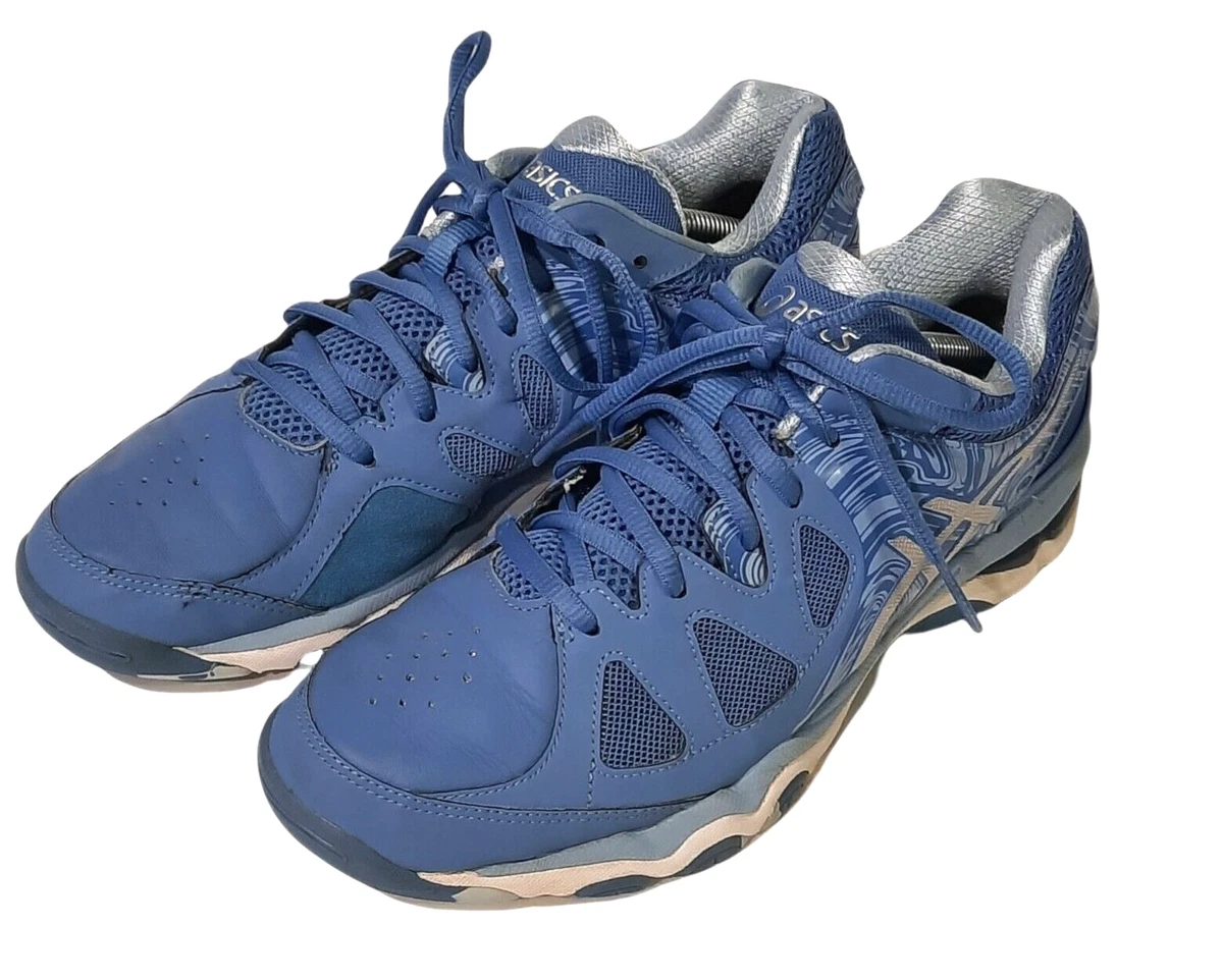 ASICS Gel Netburner Super 7 Size 9 Cornflower Blue Silver Sneakers EU 40.5