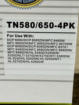 TN650 Toner Cartridge Fit for Brother MFC-8480DN 8890DW HL-5370DW 4 Pack