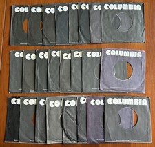 Huge Lot Of 24 Random Black Columbia 45 RPM Record Sleeves - Company Sleeves