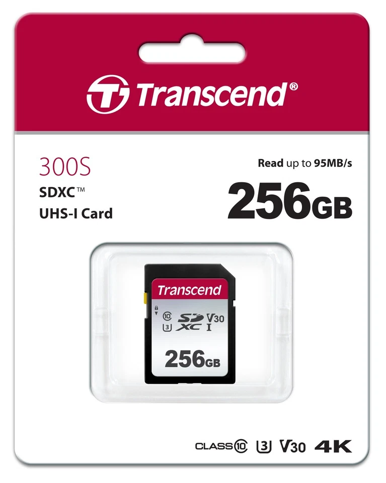 256GB Transcend 300S SDXC UHS-I U3 V30 SD Memory Card CL10 95MB/sec - Image 2 of 2